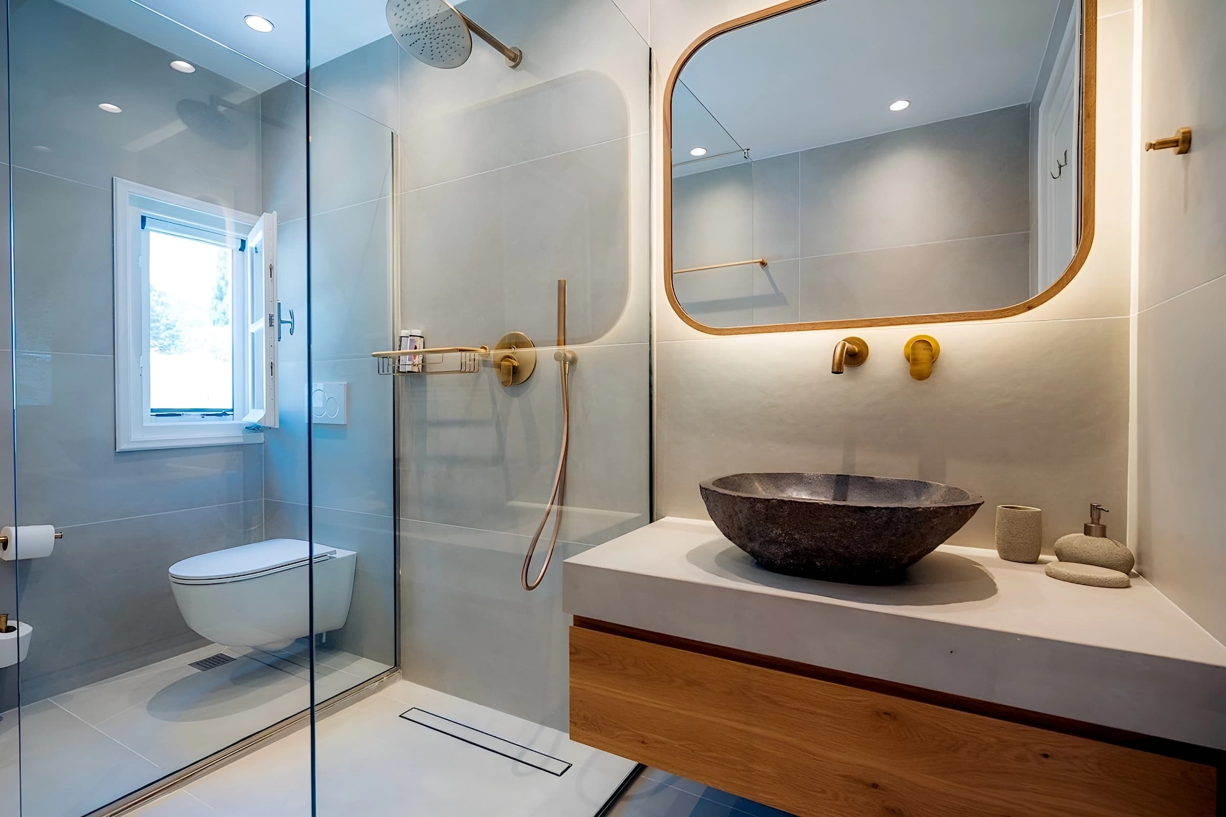 The master bathroom