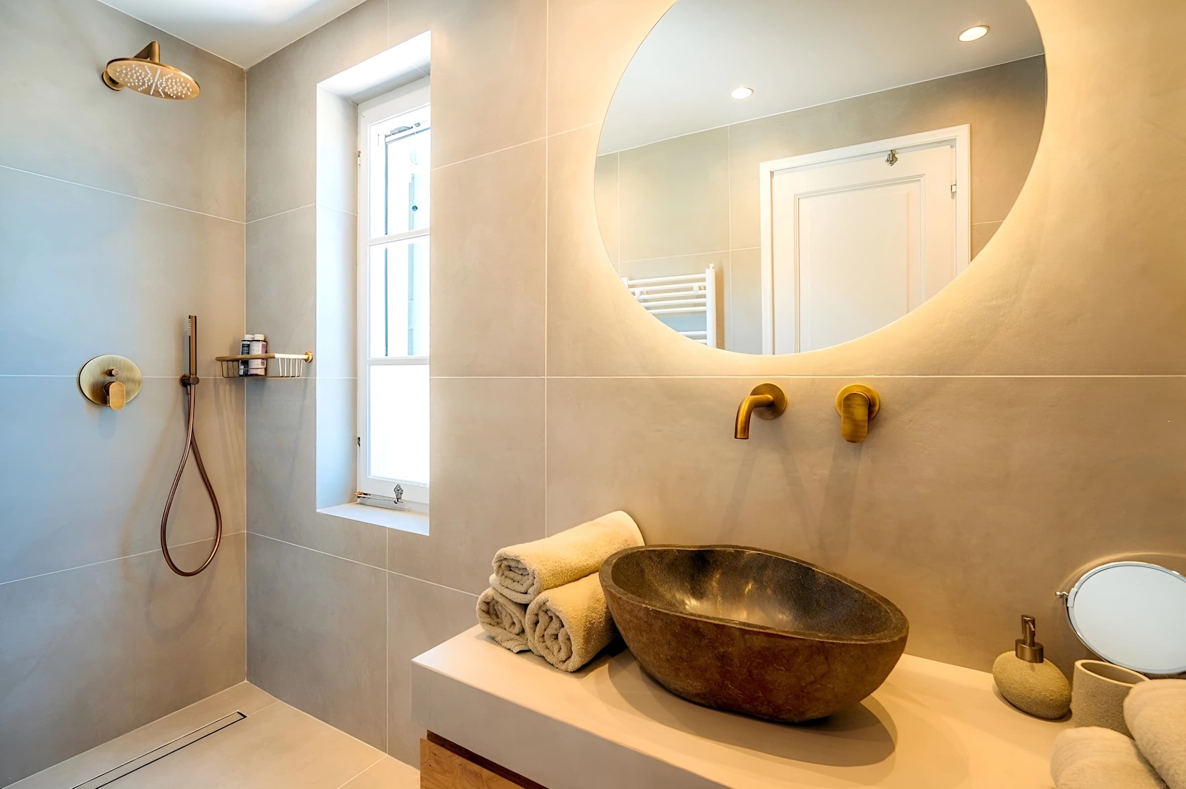 The guest house master bathroom