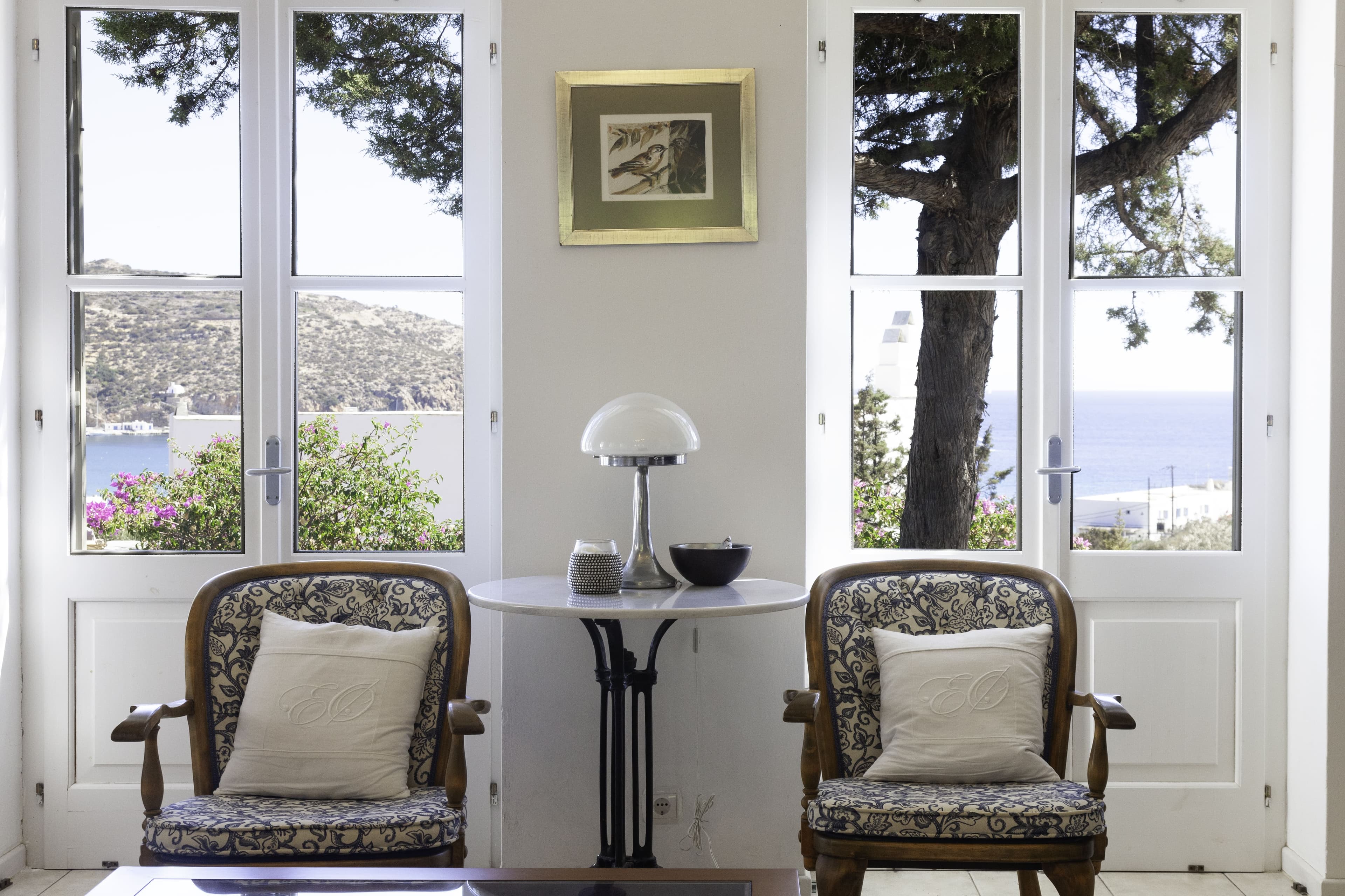The living room and its view