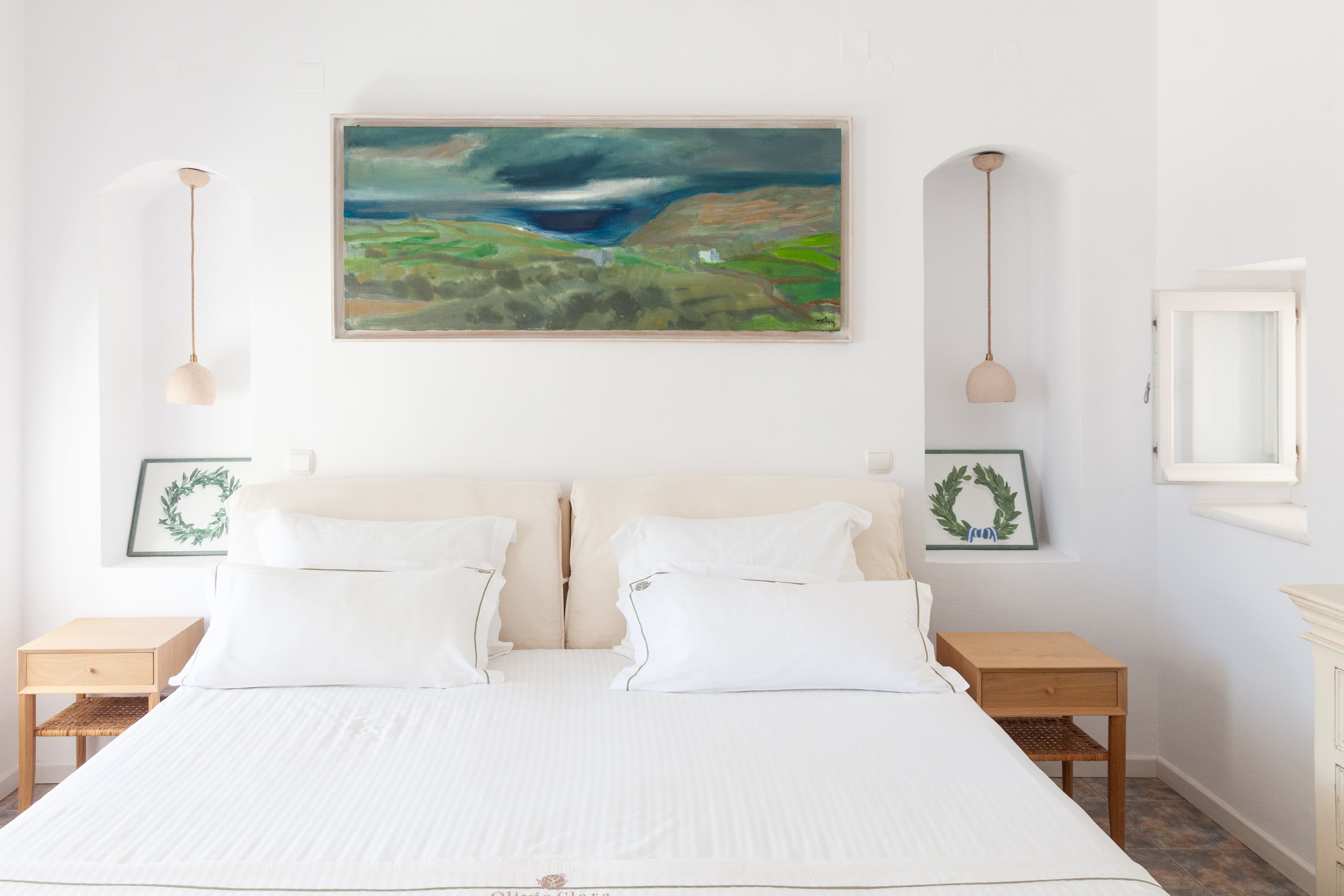 Camera da letto principale con vista sul mare a Villa Olivia Clara Sifnos